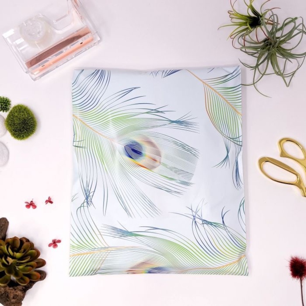 50 (10 x 13) polymailers - peacock 🦚
